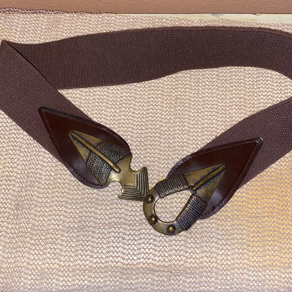 Vintage Omega Brown Utility belt with brass arrow head closure - Picture 2 of 8